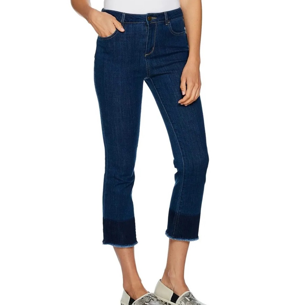 LOGO Lori Goldstein Deep Indigo Dip-Dyed Jeans
